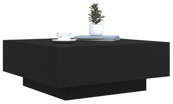 Fekete dohányzóasztal LED-lámpákkal 80 x 80 x 31 cm