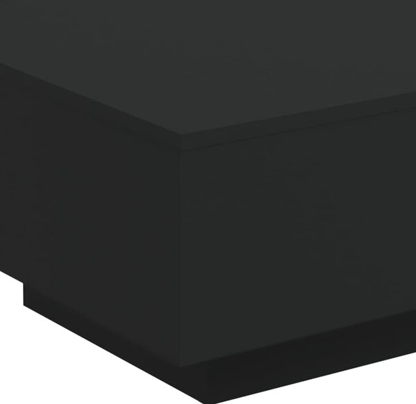 Fekete dohányzóasztal LED-lámpákkal 55 x 55 x 31 cm