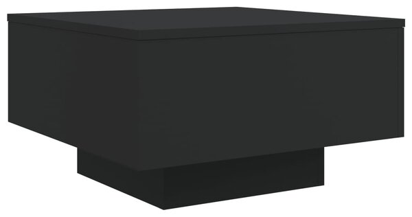 Fekete dohányzóasztal LED-lámpákkal 55 x 55 x 31 cm