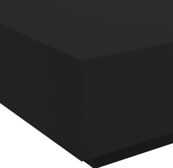 Fekete dohányzóasztal LED-lámpákkal 80 x 80 x 31 cm