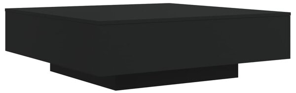 Fekete dohányzóasztal LED-lámpákkal 100 x 100 x 31 cm