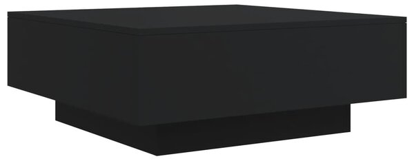 Fekete dohányzóasztal LED-lámpákkal 80 x 80 x 31 cm