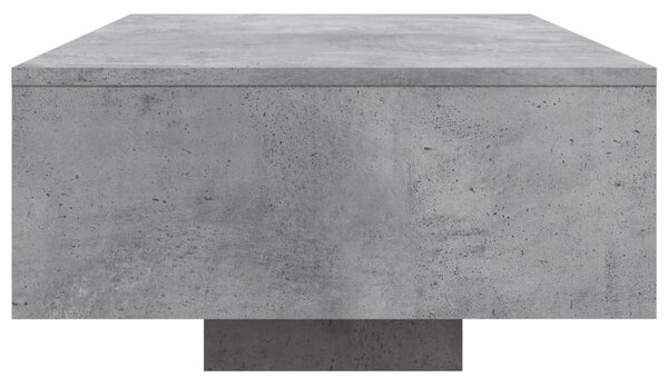 Betonszürke dohányzóasztal LED-lámpákkal 85 x 55 x 31 cm