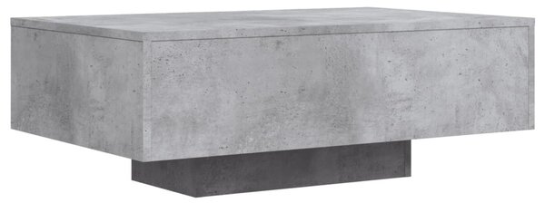 Betonszürke dohányzóasztal LED-lámpákkal 85 x 55 x 31 cm