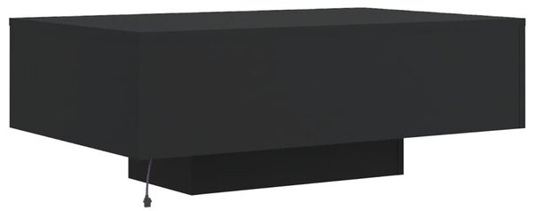 Fekete dohányzóasztal LED-lámpákkal 85 x 55 x 31 cm