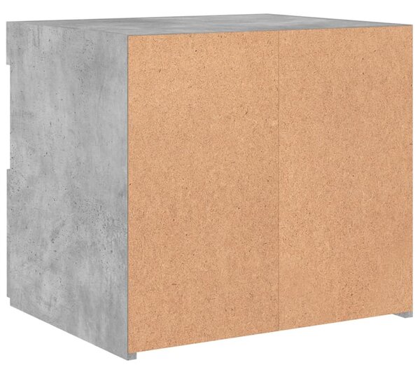 Betonszürke éjjeliszekrény LED-világítással 50 x 40 x 45 cm