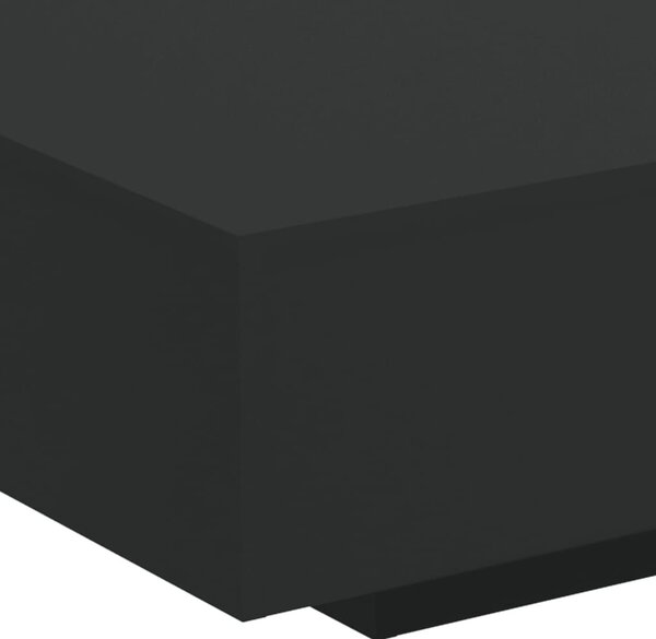 Fekete dohányzóasztal LED-lámpákkal 85 x 55 x 31 cm