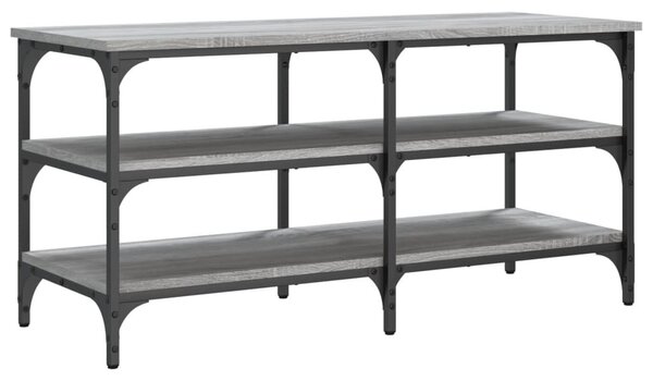Szürke sonoma színű szerelt fa cipőpolc 100 x 38,5 x 49 cm