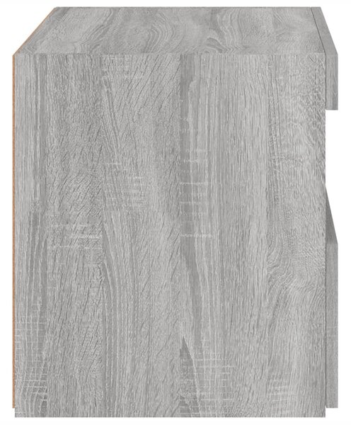 2 db szürke sonoma színű éjjeliszekrény LED-ekkel 50x40x45 cm