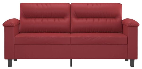 2 személyes bordó színű műbőr kanapé 140 cm