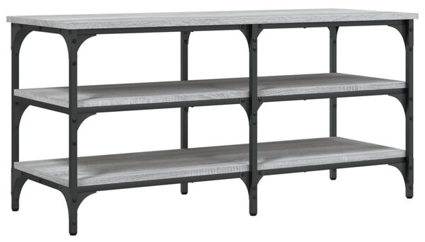 Szürke sonoma színű szerelt fa cipőpolc 100 x 38,5 x 49 cm