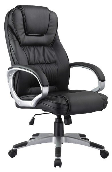 Q-031 Ergonomikus Műbőr Forgószék Fekete TILT Mechanikával