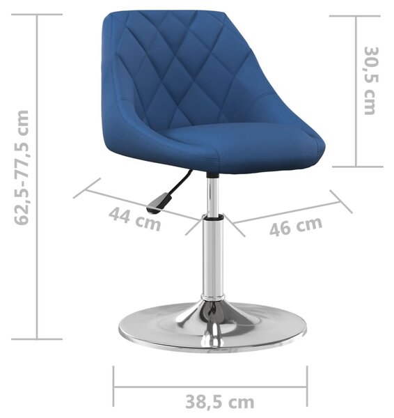 2 db kék bársony forgó étkezőszék