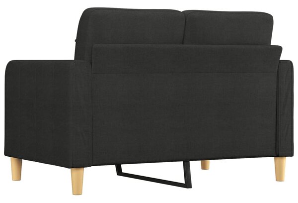 Kétszemélyes fekete szövetkanapé 120 cm