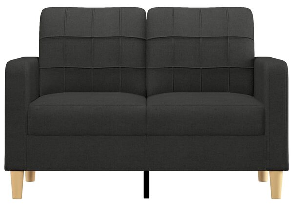 Kétszemélyes fekete szövetkanapé 120 cm
