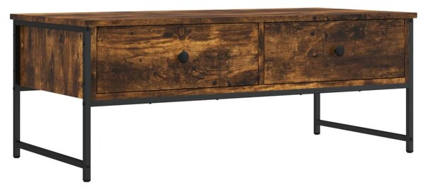 Füstös tölgy színű szerelt fa dohányzóasztal 101 x 49 x 39,5 cm