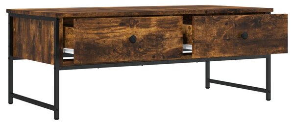 Füstös tölgy színű szerelt fa dohányzóasztal 101 x 49 x 39,5 cm