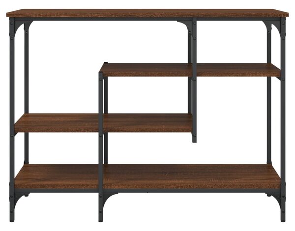Barna tölgyszínű tálalóasztal polcokkal 100 x 35 x 75 cm