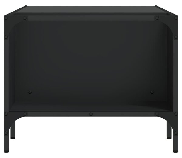 Fekete szerelt fa dohányzóasztal állvánnyal 100 x 51 x 40 cm
