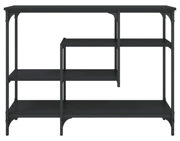 Fekete tálalóasztal polcokkal 100 x 35 x 75 cm