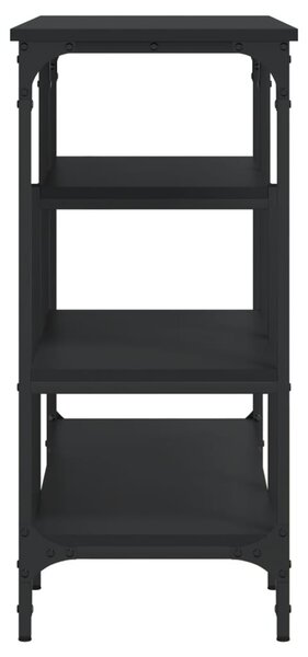 Fekete tálalóasztal polcokkal 100 x 35 x 75 cm