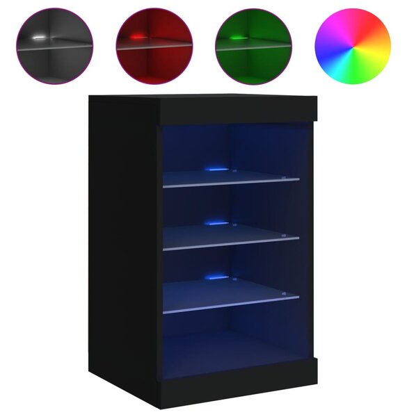 Fekete tálalószekrény LED-világítással 41 x 37 x 67 cm