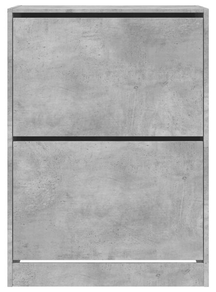 Betonszürke cipőszekrény 2 kihajtható fiókkal 80 x 42 x 108 cm