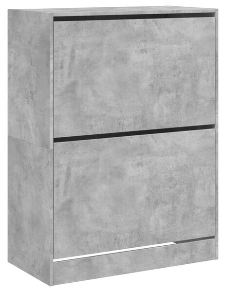 Betonszürke cipőszekrény 2 kihajtható fiókkal 80 x 42 x 108 cm