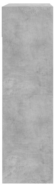 Betonszürke cipőszekrény 2 kihajtható fiókkal 80 x 34 x 116 cm