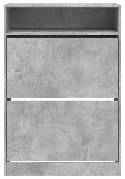Betonszürke cipőszekrény 2 kihajtható fiókkal 80 x 34 x 116 cm