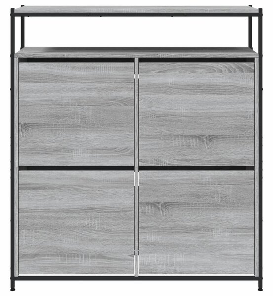 Szürke sonoma cipőszekrény 4 kihajtható fiókkal 100x34x112 cm