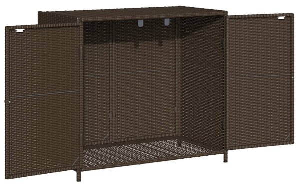 Barna polyrattan kerti tárolószekrény 83x45x76 cm