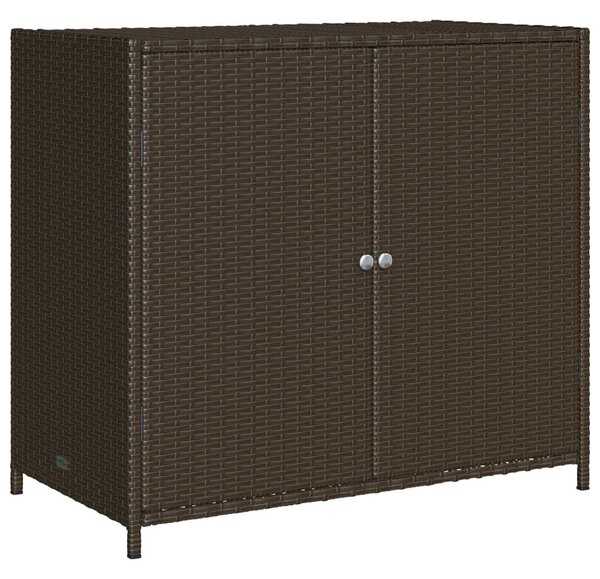 Barna polyrattan kerti tárolószekrény 83x45x76 cm