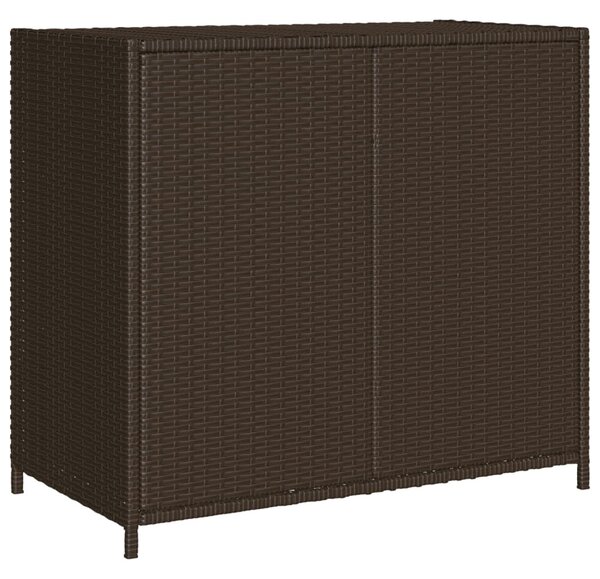 Barna polyrattan kerti tárolószekrény 83x45x76 cm