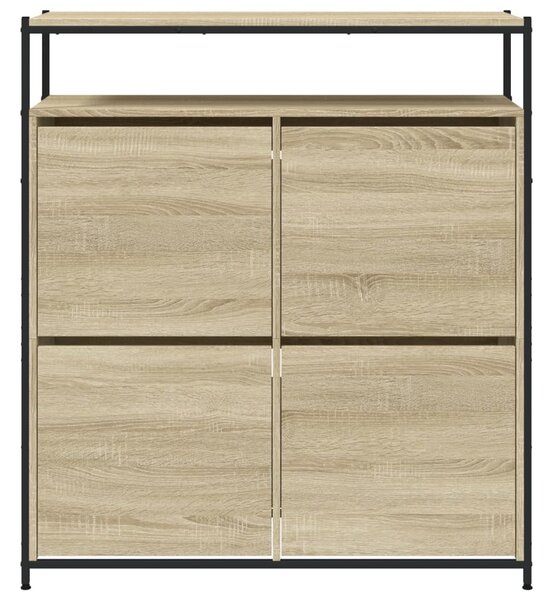 Sonoma tölgy cipőszekrény 4 kihajtható fiókkal 100x34x112 cm