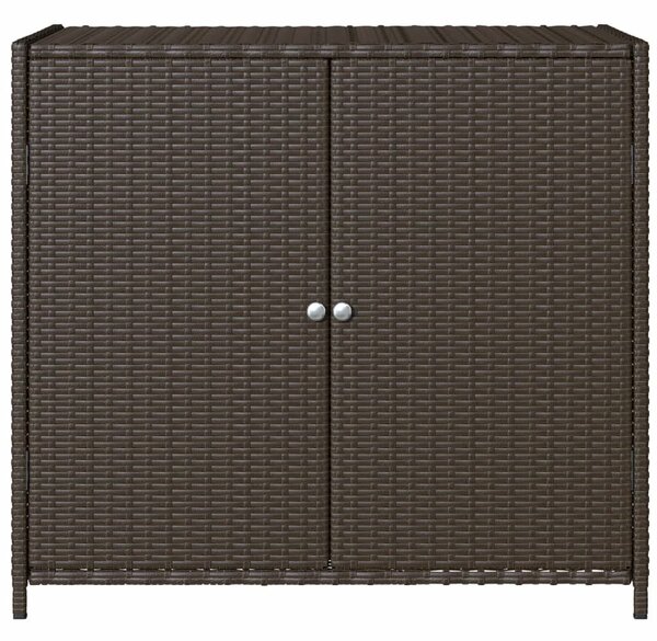 Barna polyrattan kerti tárolószekrény 83x45x76 cm