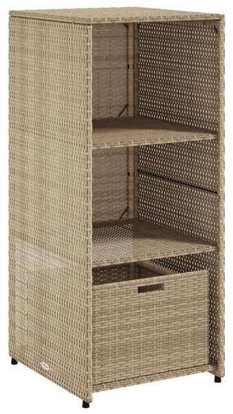 Bézs polyrattan kerti tárolószekrény 50 x 55 x 115 cm