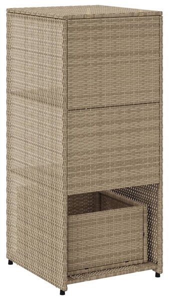 Bézs polyrattan kerti tárolószekrény 50 x 55 x 115 cm