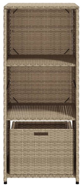 Bézs polyrattan kerti tárolószekrény 50 x 55 x 115 cm