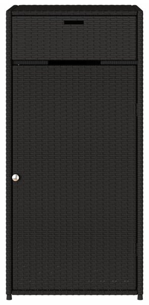 Fekete polyrattan kerti tárolószekrény 55 x 55 x 111 cm