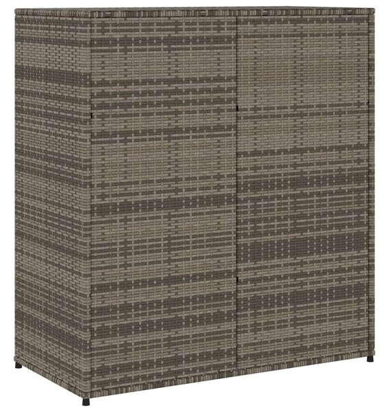 Szürke polyrattan kerti tárolószekrény 105 x 55 x 113 cm