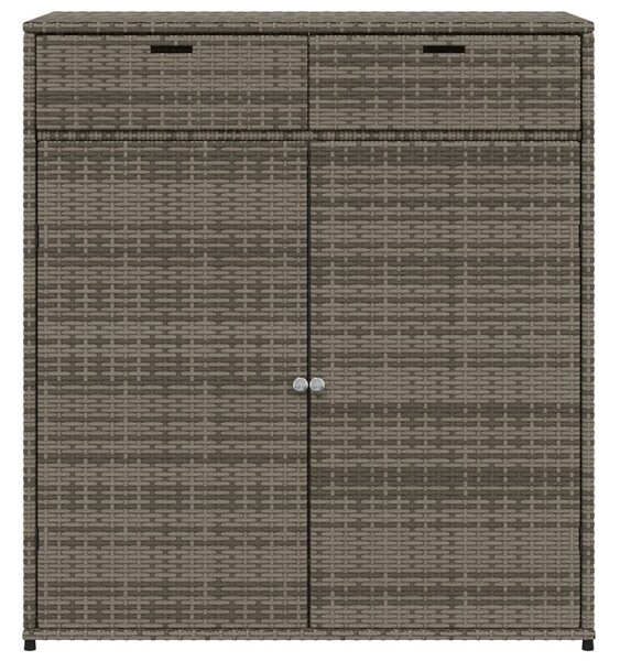 Szürke polyrattan kerti tárolószekrény 105 x 55 x 113 cm