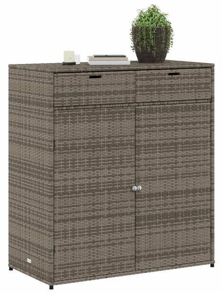 Szürke polyrattan kerti tárolószekrény 105 x 55 x 113 cm