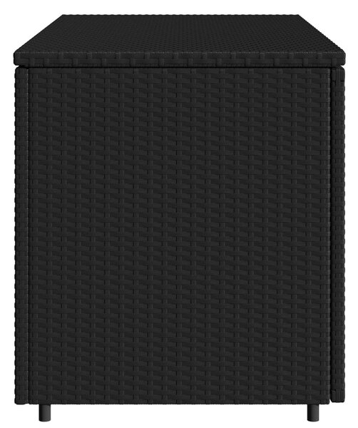 Fekete polyrattan kerti tárolószekrény 110 x 55 x 60,5 cm