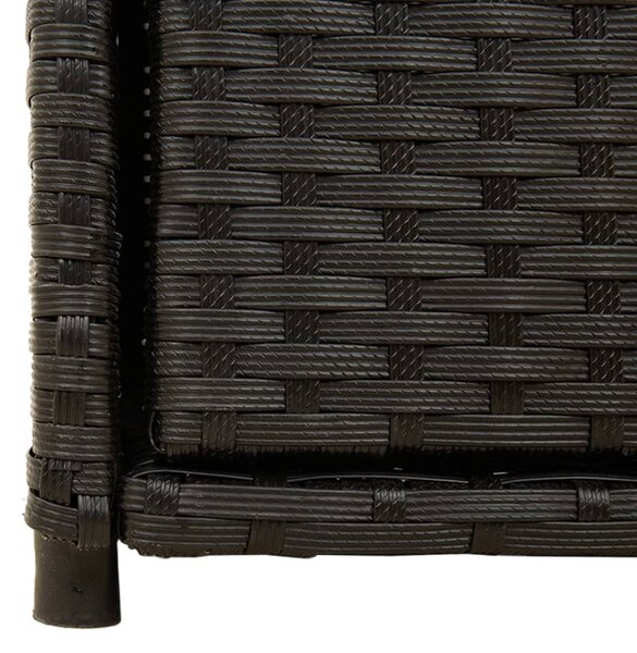 Fekete polyrattan kerti tárolószekrény 55 x 55 x 111 cm