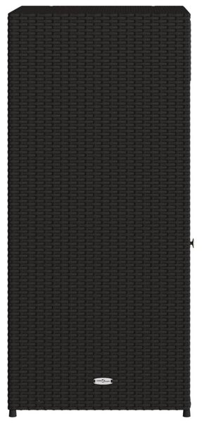 Fekete polyrattan kerti tárolószekrény 55 x 55 x 111 cm