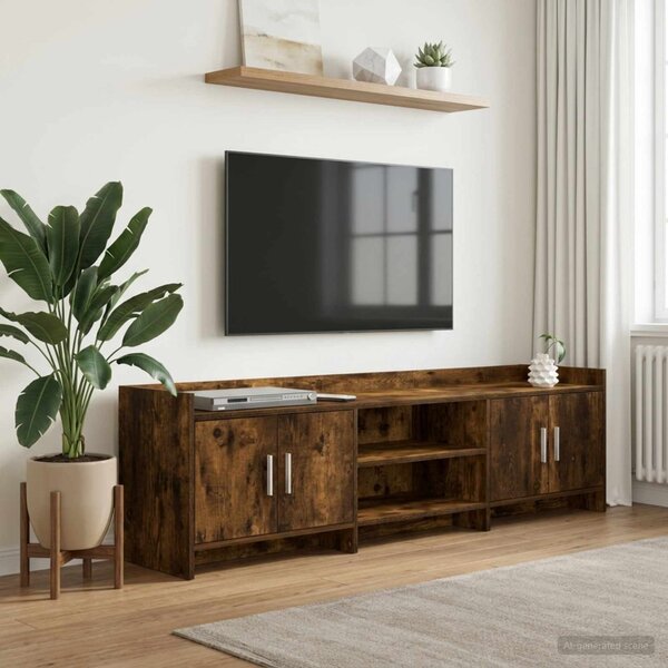 TV szekrény 168 x 33 x 47 cm Füstös Tölgy Szerelt Fa