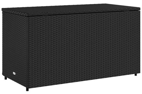 Fekete polyrattan kerti tárolószekrény 110 x 55 x 60,5 cm