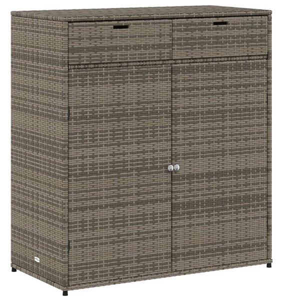 Szürke polyrattan kerti tárolószekrény 105 x 55 x 113 cm