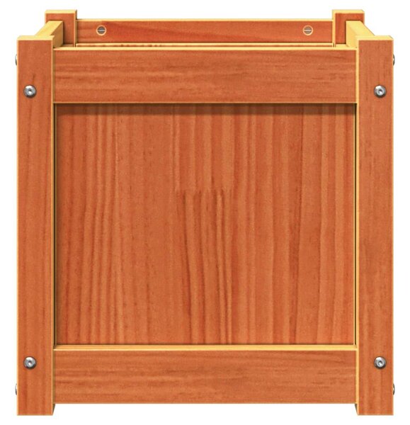 2 db viaszbarna tömör fenyőfa kerti virágláda